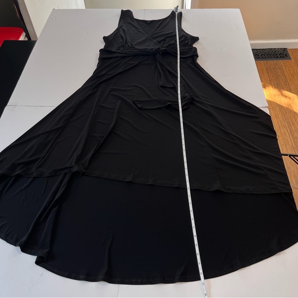 Torrid Black Sleeveless‎ Hi Low Faux Wrap Midi Dress Stretch Size 2X - Picture 7 of 8